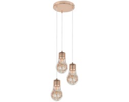 Rustykalna LAMPA wisząca BULB 2820313 OPRAWA szklana ZWIS żarówka kaskada miedź przezroczysta