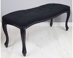 Stylowa, tapicerowana ławka z serii AMSTERDAM, kabriolowe nogi, czarna.