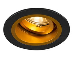 Lampa Zuma Line Chuck Dl 92702 Round oprawa sufitowa downlight oczko 1x50W GU10 czarny/złoty >>> RABATUJEMY do 20% KAŻDE zamówienie !!!