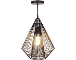 Druciana LAMPA wisząca GRID HP1428 Zumaline metalowa OPRAWA retro zwis druciak czarny