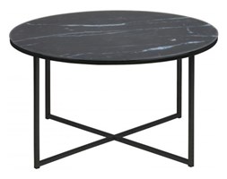 Stolik kawowy Alisma 45x80 cm czarny blat szklany