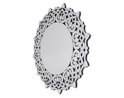 Medea - designerskie, okrągłe lustro w ażurowej, lustrzanej ramie tworzącej piękny wzór