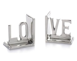 Dekoria Podpórki na książki Love metal 12,5x9x13cm, 12,5 × 9 × 13 cm