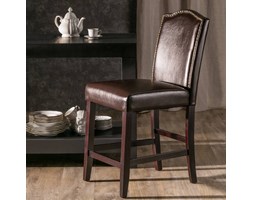 Dekoria Krzesło barowe Bailey Brown Leather wys. 100cm -50%, 48 × 51 × 100 cm