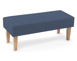 Dekoria Ławka, białe zygzaki na granatowym tle, 100 × 40 × 40 cm, Brooklyn