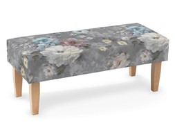 Dekoria Ławka, niebieskie i różowe kwiaty na szarym tle, 100 × 40 × 40 cm, Monet