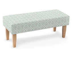 Dekoria Ławka, szaro- miętowe romby na białym tle, 100 × 40 × 40 cm, Geometric