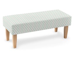 Dekoria Ławka, szaro-miętowe fale na białym tle, 100 × 40 × 40 cm, Geometric