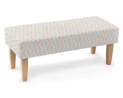 Dekoria Ławka, szaro-łososiowe fale na białym tle, 100 × 40 × 40 cm, Geometric