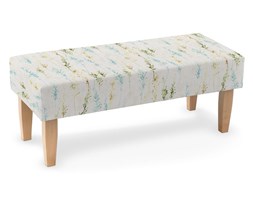 Dekoria Ławka, turkusowo-zielone łodyżki na białym tle, 100 × 40 × 40 cm, Acapulco