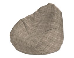 Dekoria Worek do siedzenia, szaro- beżowa krata, Ø50 × 85 cm, Edinburgh