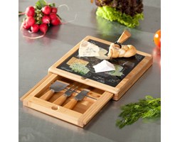 Dekoria Deska do sera z przyborami World of cheese 25,5x25,5cm., 25,5x25,5cm.
