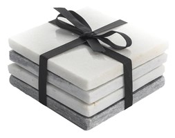 Dekoria Komplet podstawek Marble grey 4szt., 10x10x4,5cm