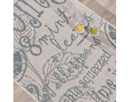 Dekoria Dywan Cottage Letters wool/spa blue 60x180cm, 60 × 180 cm