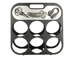 Dekoria Stojak na wino Modern Black 30,5x15x30cm, 30,5 × 15 × 30 cm