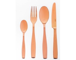 Dekoria Sztućce Gaya Copper Satin PVD komplet dla 6 osób 24części, 43,5 × 32,5 × 5 cm