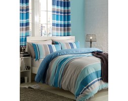 Dekoria Pościel Stripes Teal 200x200cm, 200 × 200 cm/50 × 75 cm
