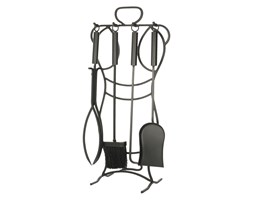 Dekoria Zestaw kominkowy Artus Black 36x22x73cm, 36 × 22 × 73 cm