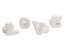 Dekoria Świeczniki Love White, 25x7x6,5cm
