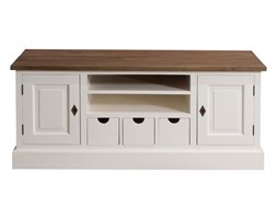 Dekoria Szafka RTV Brighton 150cm white&natural, 150 × 65 × 55 cm