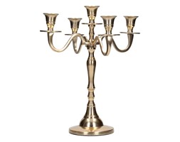 Dekoria Świecznik 5-cio ramienny Pierre Gold wys. 32cm, 27x27x32cm