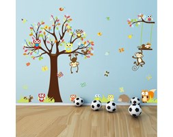 Zestaw naklejek Ambiance Cute Monkeys Playing On Trees