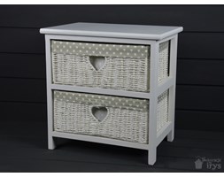 SZAFKA DREWNIANA STOLIK BIAŁY SHABBY SZUFLADY