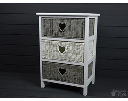SZAFKA DREWNIANA STOLIK BIAŁY SHABBY SZUFLADY