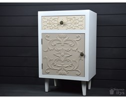 SZAFKA DREWNIANA STOLIK BIAŁY SHABBY RETRO SZUFLADY