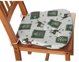 Dekoria Siedzisko Filip na krzesło, zielono-szare renifery na jasnym tle, 41 × 38 × 3,5 cm, Wyprzedaż do -50%