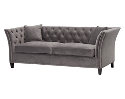 Dekoria Sofa Chesterfield Modern Velvet Dark Grey 3os., 225 × 87 × 82 cm
