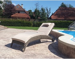 Bel Giardino ALTEA Leżak ogrodowy z technorattanu leżanka wypoczynkowa na kołach
