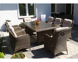 Bel Giardino CASTOR 8 Duży Stół Ogrodowy z fotelami. Meble technorattanowe
