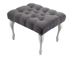 Ławeczka Pufka Pikowana Wysoka Szary Avila 24 Nogi Ludwik Białe Półmat 50cm/40cm/46cm