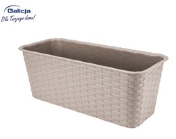 Doniczka balkonowa RATTAN 40cm, karmel