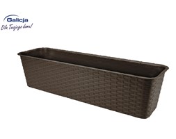 Doniczka balkonowa RATTAN 60cm, brąz