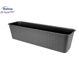 Doniczka balkonowa RATTAN 60cm, grafit