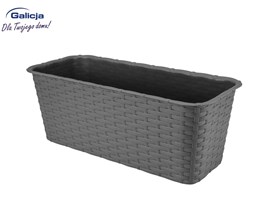 Doniczka balkonowa RATTAN 40cm, grafit