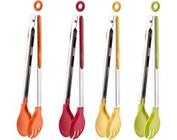 Szczypce silikonowe kuchenne 33cm, zielone