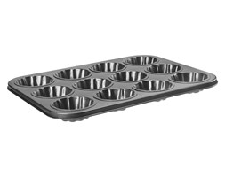 Forma nieprzywieralna do muffinek SILVER kwiatek 35x26cm