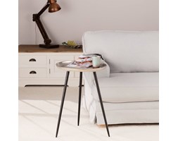 Dekoria Stolik pomocniczy Raw Silver&Black wys. 68cm, 49 × 49 × 68 cm