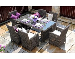 PIEMONT180 - duży stół ogrodowy technorattanowy z fotelami - NR 0395