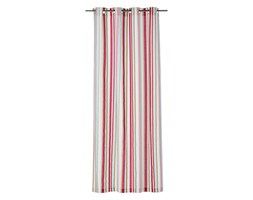 Zasłona gotowa STRIPE kolor Czerwony 140 x 250 cm Kółka 220 g/m² INSPIRE