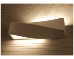 WYS. 24H! Duża bryła! Kinkiet LAMPA ścienna URAN ceramiczna/gipsowa OPRAWA przyścienna biała światło góra/dół