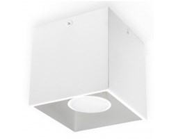 Downlight LAMPA sufitowa plafon kwadrat NEPTUN 1 minimalistyczna OPRAWA metalowa SPOT GU10 kostka korytko tuba biała