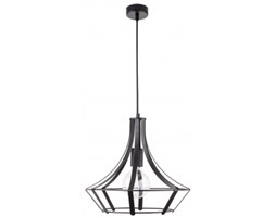PROMOCJA! Druciana LAMPA wisząca POLA L Ø35CM 30913 SIGMA CZARNA industrialna ŻYRANDOL metalowy ZWIS loft skeleton siatka klatka
