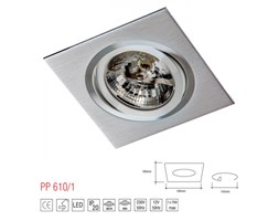 LM 610/1 OPRAWA HALOGENOWA LED WPUSZCZANA OCZKO REGULOWANA ALUMINIUM DRAPANE ES111 QR111 AR111 GU10 G53