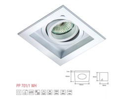 LM 701/1 WH OPRAWA HALOGENOWA LED WPUSZCZANA OCZKO REGULOWANA ALUMINIUM BIAŁY MR16 GU10 GU5,3