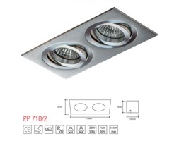 LM 710/2 OPRAWA HALOGENOWA LED WPUSZCZANA OCZKO REGULOWANA ALUMINIUM DRAPANE MR16 GU10 GU5,3