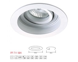 LM 711 WH OPRAWA HALOGENOWA LED WPUSZCZANA OCZKO REGULOWANA ALUMINIUM BIAŁY MR16 GU10 GU5,3